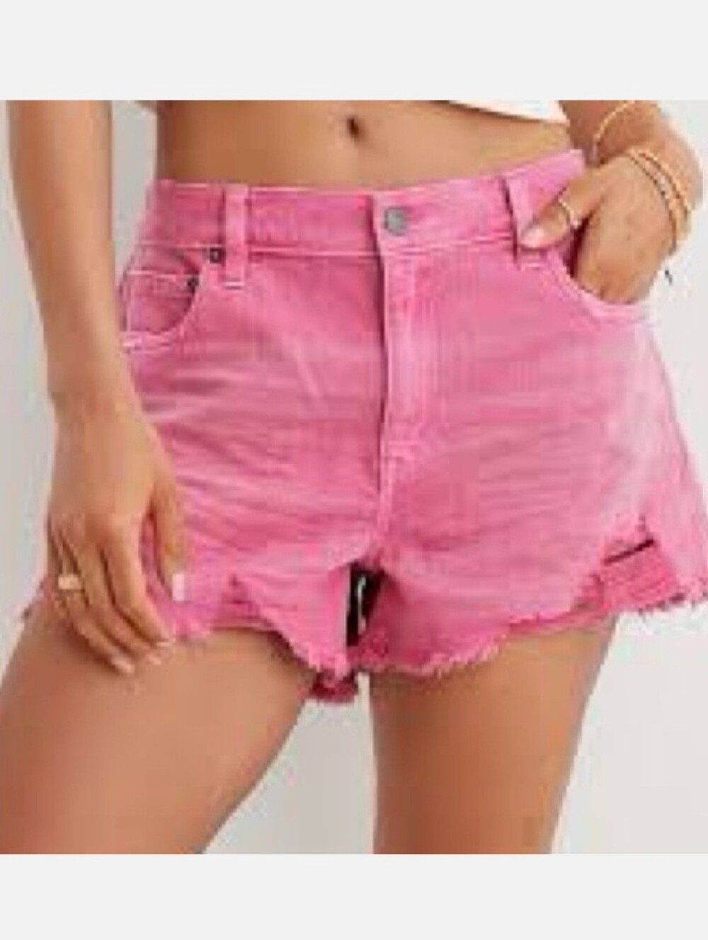 Aerie Daydream Denim Jean Shorts Pink ** Medium ** EUC!!!